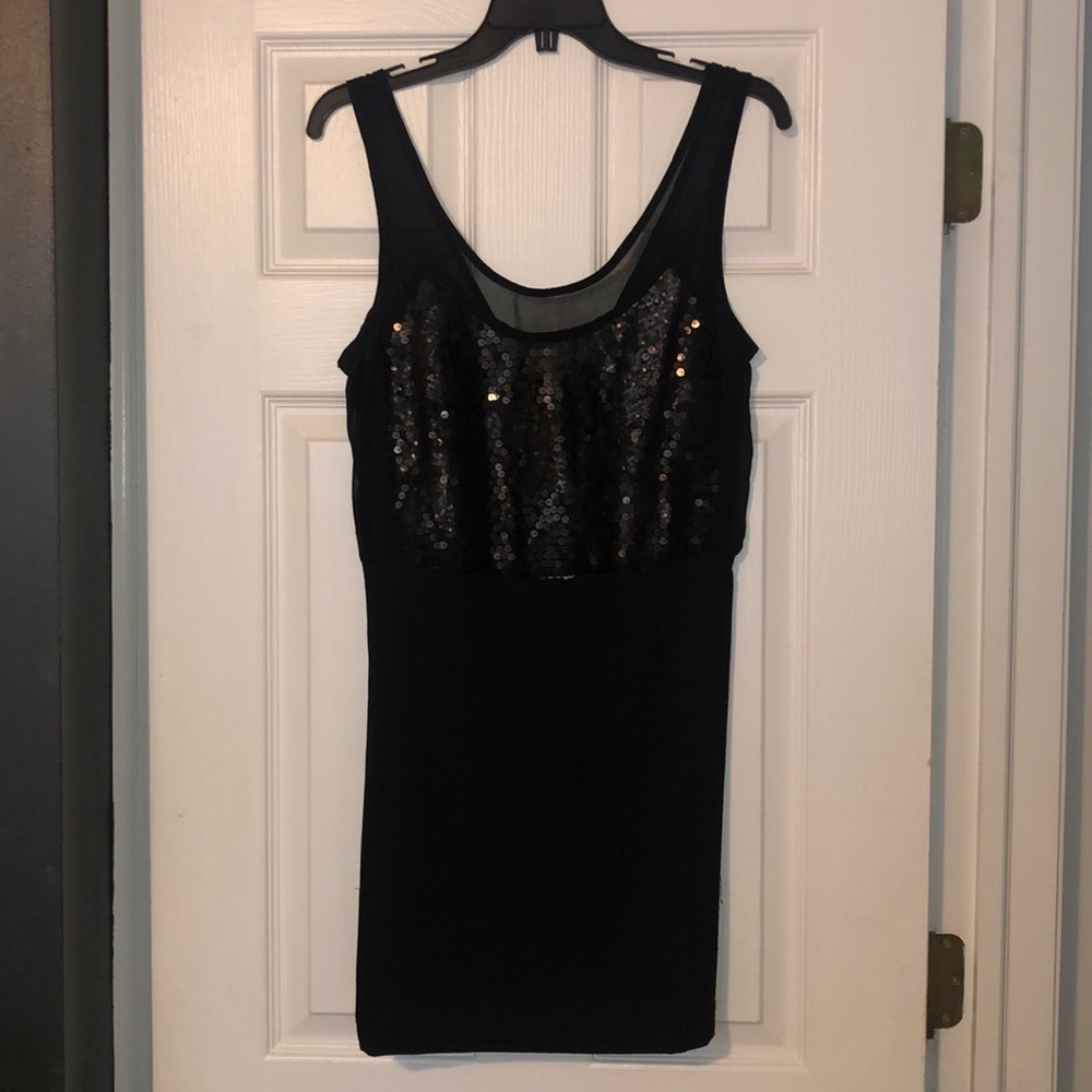Lush black mini dress